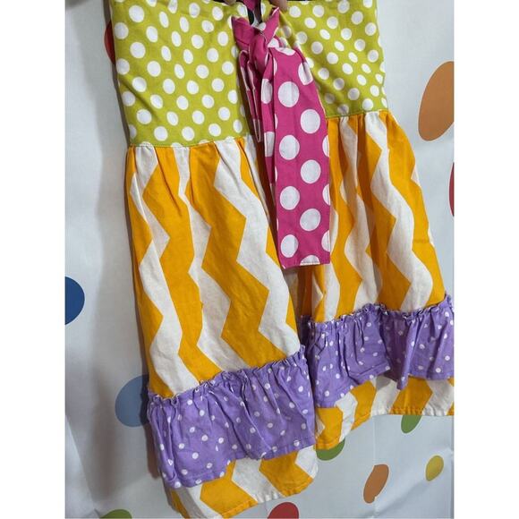 Multi Patterned Multi Color Girls Size 8 Sundress Wrap Style Open Back 🌸🌿 - Picture 3 of 12